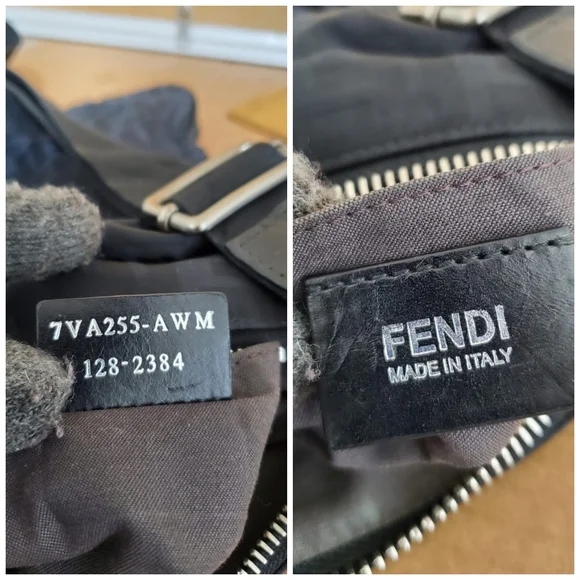 Fendi Black Zucca Front Zip Flat Messenger Bag - Picture 3 of 11